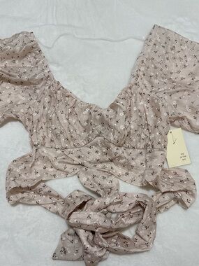 Women’s Floral Crop Top - Blush